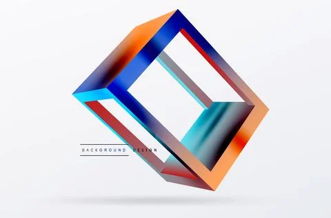3D cube shapes vector geometric background. Trendy techno business template for Stock Illustration