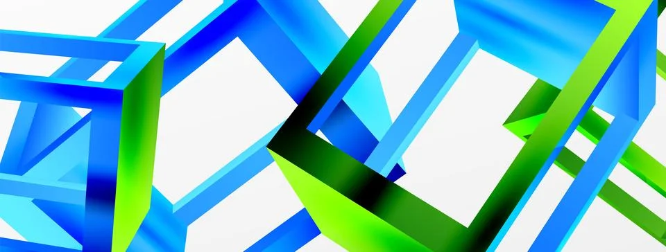 3D cube shapes vector geometric background. Trendy techno business template for Stock Illustration