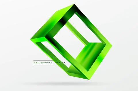 3D cube shapes vector geometric background. Trendy techno business template for Stock Illustration