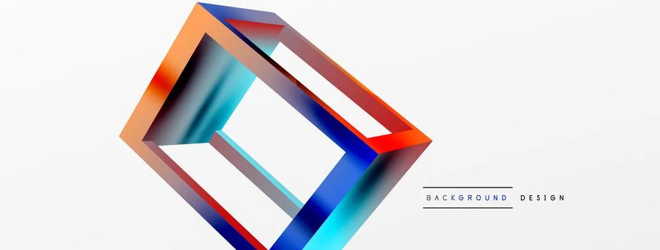3D cube shapes vector geometric background. Trendy techno business template for Stock Illustration