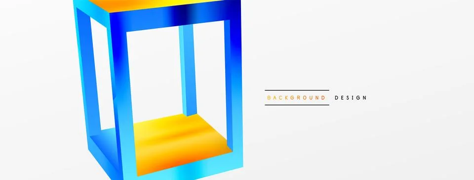 3D cube shapes vector geometric background. Trendy techno business template for Stock Illustration