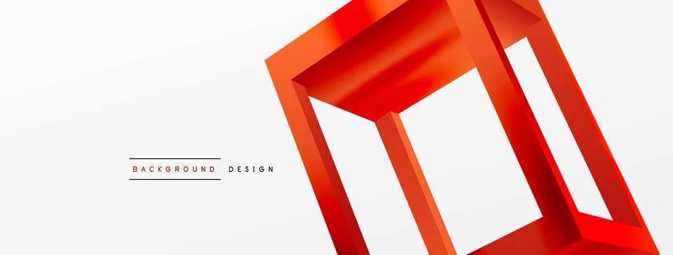 3D cube shapes vector geometric background. Trendy techno business template for Stock Illustration
