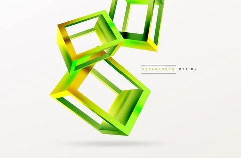 3D cube shapes vector geometric background. Trendy techno business template for Illustrazione stock