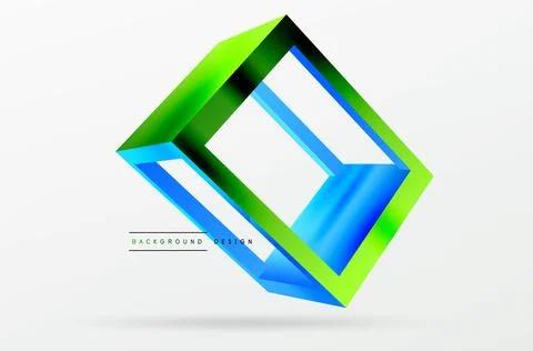 3D cube shapes vector geometric background. Trendy techno business template for Stock Illustration