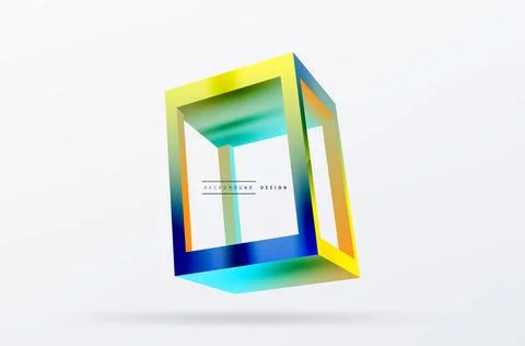 3D cube shapes vector geometric background. Trendy techno business template for Stock Illustration