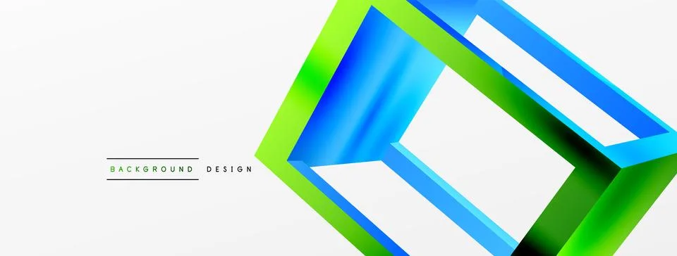 3D cube shapes vector geometric background. Trendy techno business template for Stock Illustration