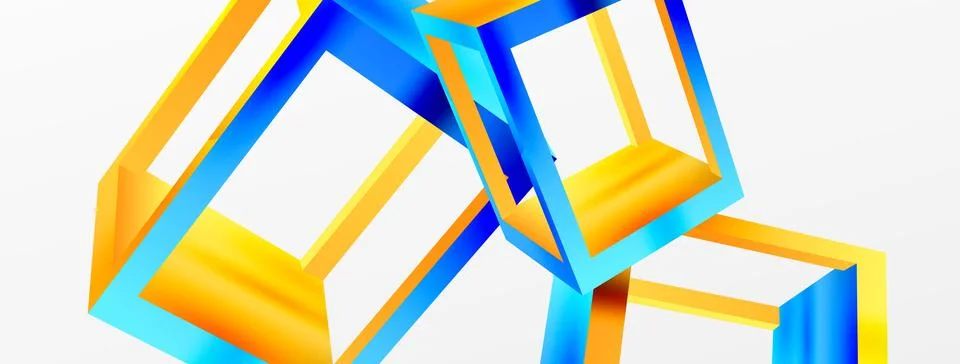 3D cube shapes vector geometric background. Trendy techno business template for Stock Illustration