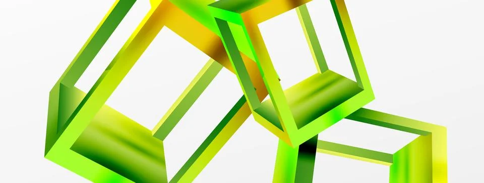 3D cube shapes vector geometric background. Trendy techno business template for Stock Illustration