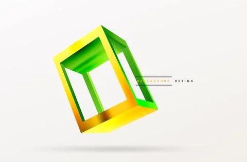 3D cube shapes vector geometric background. Trendy techno business template for Illustrazione stock