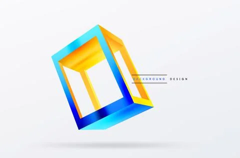 3D cube shapes vector geometric background. Trendy techno business template for Stock Illustration