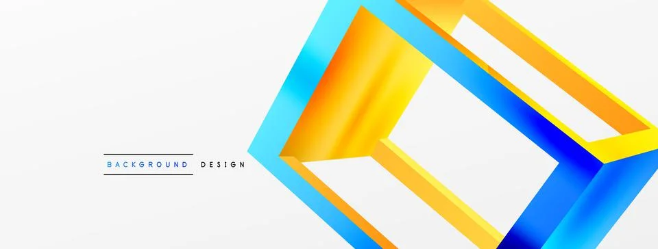3D cube shapes vector geometric background. Trendy techno business template for Stock Illustration