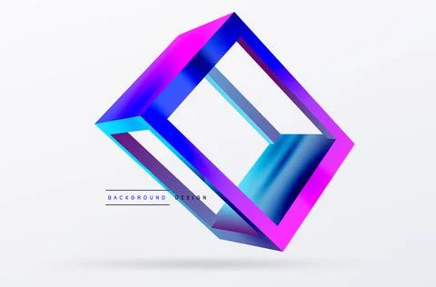 3D cube shapes vector geometric background. Trendy techno business template for Stock Illustration