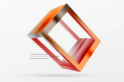 3D cube shapes vector geometric background. Trendy techno business template for Stock Illustration