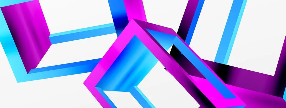3D cube shapes vector geometric background. Trendy techno business template for Stock Illustration
