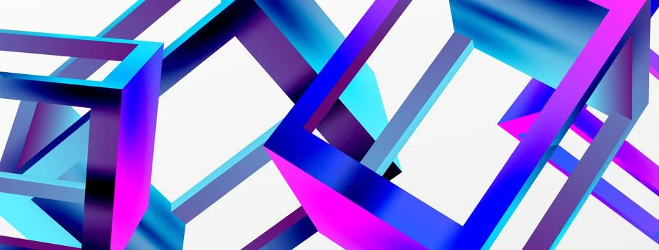 3D cube shapes vector geometric background. Trendy techno business template for Stock Illustration