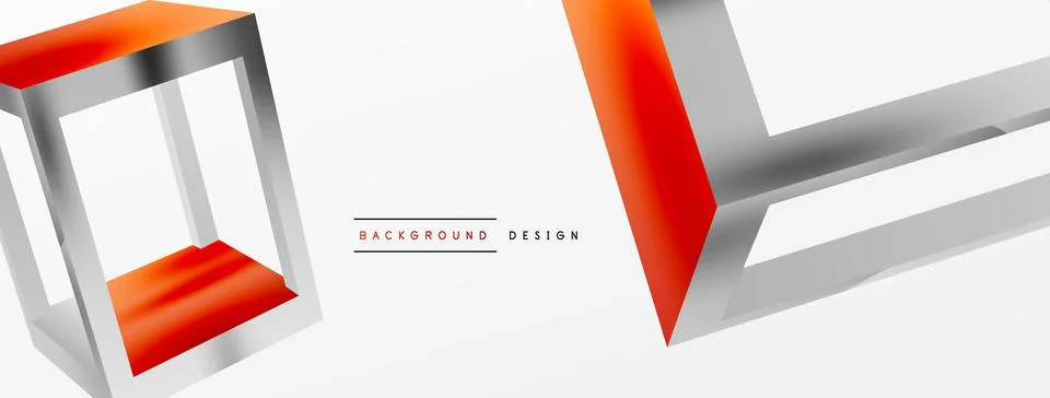3D cube shapes vector geometric background. Trendy techno business template for Stock Illustration
