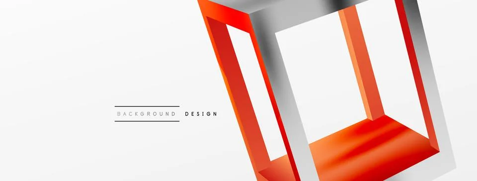 3D cube shapes vector geometric background. Trendy techno business template for Stock Illustration
