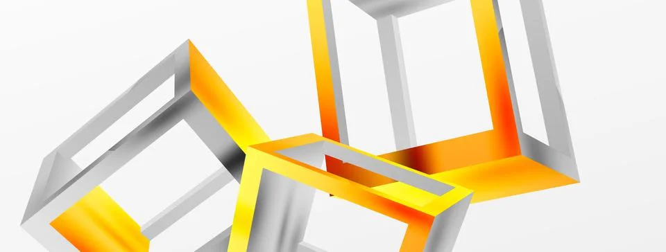 3D cube shapes vector geometric background. Trendy techno business template for Illustrazione stock