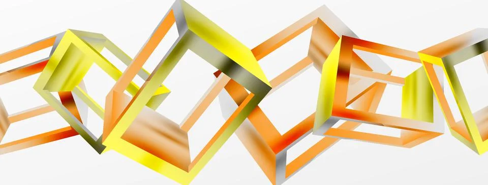 3D cube shapes vector geometric background. Trendy techno business template for Stock Illustration