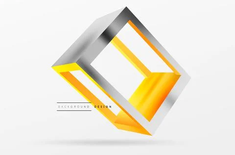 3D cube shapes vector geometric background. Trendy techno business template for Stock Illustration