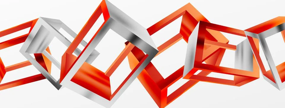 3D cube shapes vector geometric background. Trendy techno business template for Illustrazione stock