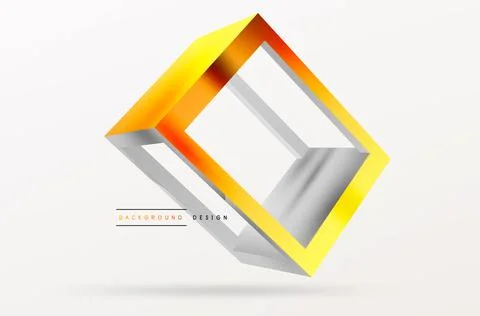3D cube shapes vector geometric background. Trendy techno business template for Stock Illustration