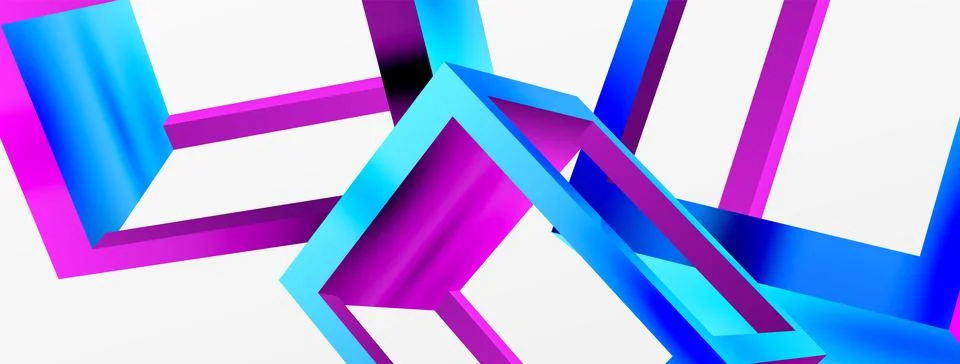3D cube shapes vector geometric background. Trendy techno business template for Stock Illustration