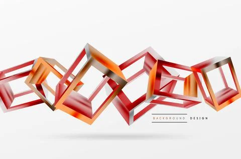 3D cube shapes vector geometric background. Trendy techno business template for Stockillustratie