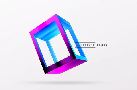 3D cube shapes vector geometric background. Trendy techno business template for Stock Illustration