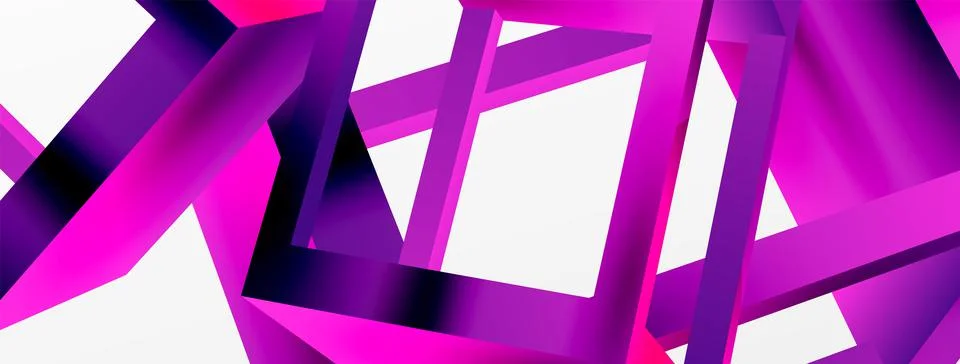 3D cube shapes vector geometric background. Trendy techno business template for Stock Illustration