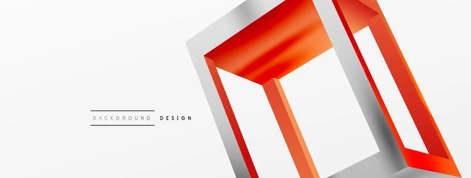 3D cube shapes vector geometric background. Trendy techno business template for Stock Illustration