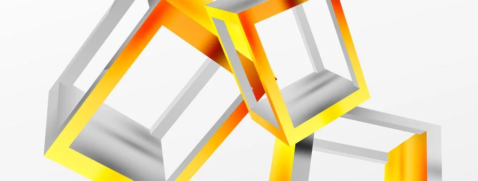 3D cube shapes vector geometric background. Trendy techno business template for Stock Illustration