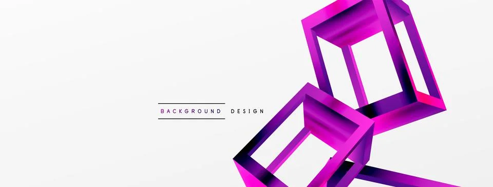 3D cube shapes vector geometric background. Trendy techno business template for Stock Illustration