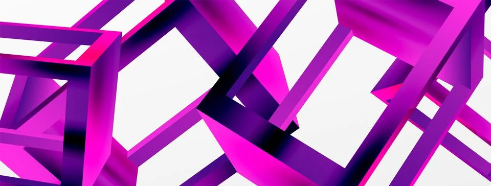 3D cube shapes vector geometric background. Trendy techno business template for Stock Illustration
