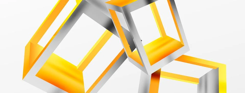 3D cube shapes vector geometric background. Trendy techno business template for Stock Illustration