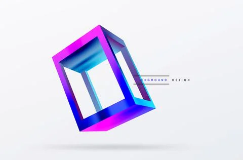 3D cube shapes vector geometric background. Trendy techno business template for Stock Illustration