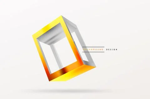 3D cube shapes vector geometric background. Trendy techno business template for Stock Illustration