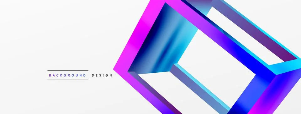 3D cube shapes vector geometric background. Trendy techno business template for Stock Illustration