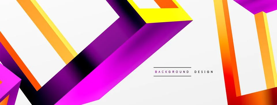 3D cube shapes vector geometric background. Trendy techno business template for Stock Illustration