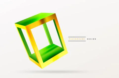 3D cube shapes vector geometric background. Trendy techno business template for Stock Illustration