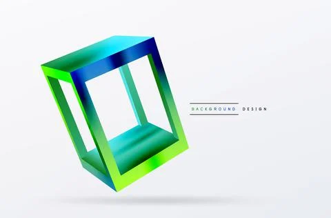 3D cube shapes vector geometric background. Trendy techno business template for Stock Illustration