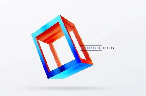 3D cube shapes vector geometric background. Trendy techno business template for Stock Illustration