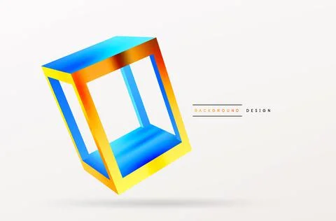 3D cube shapes vector geometric background. Trendy techno business template for Stock Illustration