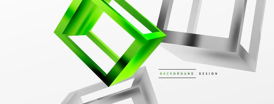 3D cube shapes vector geometric background. Trendy techno business template for Illustrazione stock