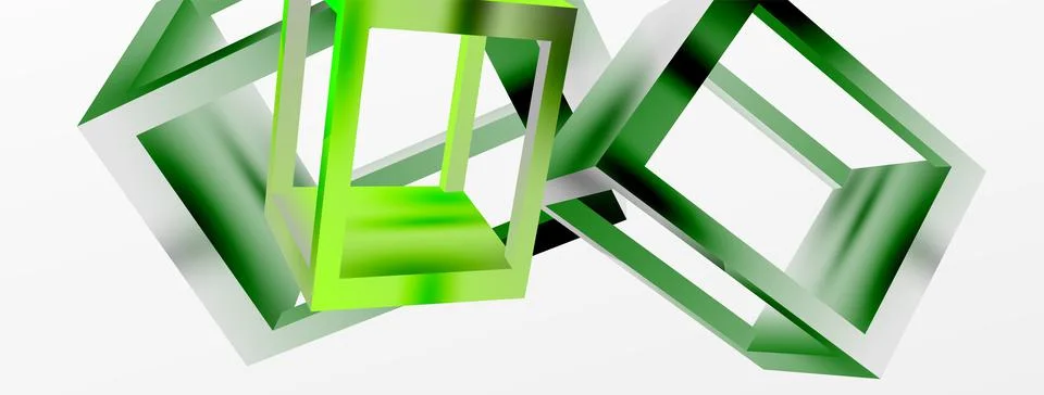 3D cube shapes vector geometric background. Trendy techno business template for Stock Illustration