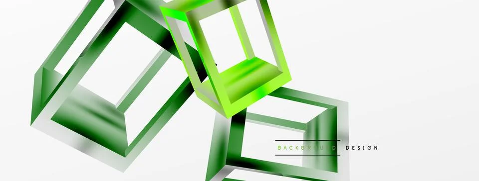 3D cube shapes vector geometric background. Trendy techno business template for Stock Illustration
