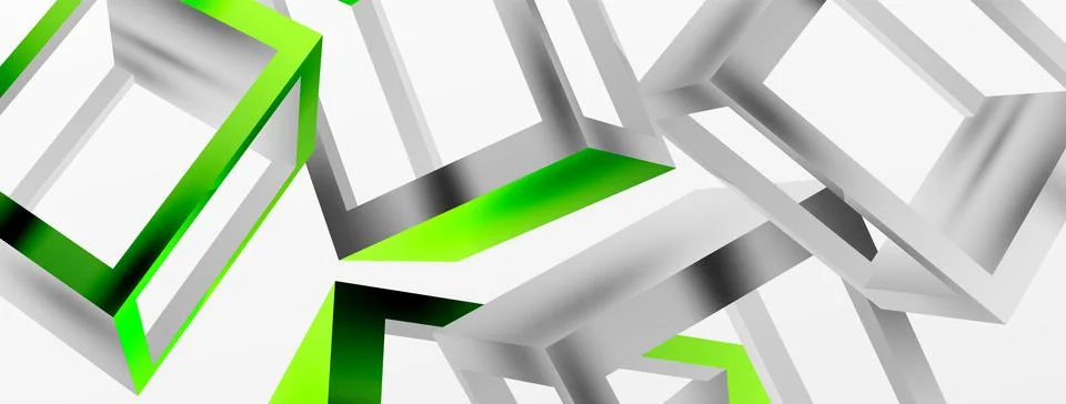 3D cube shapes vector geometric background. Trendy techno business template for Stock Illustration