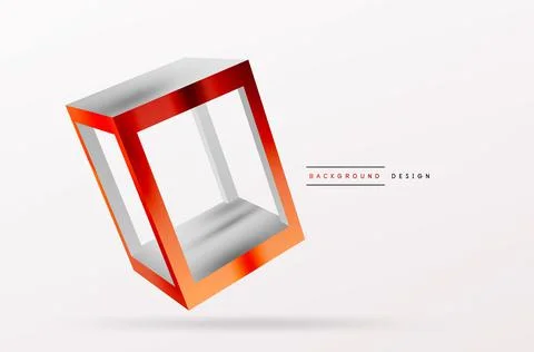 3D cube shapes vector geometric background. Trendy techno business template for Stock Illustration