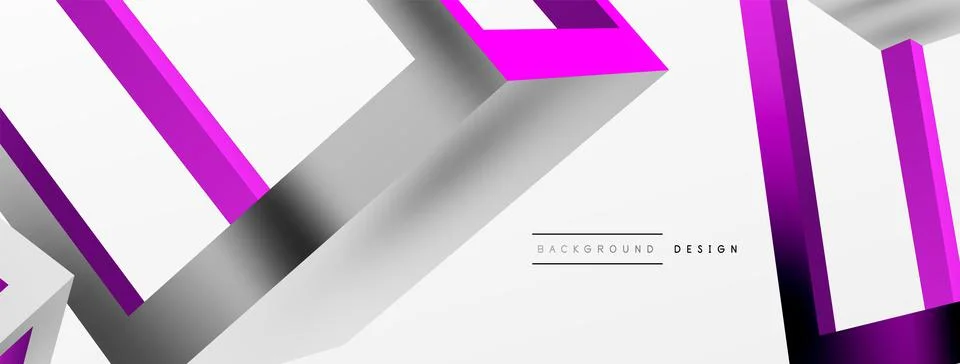 3D cube shapes vector geometric background. Trendy techno business template for Stock Illustration