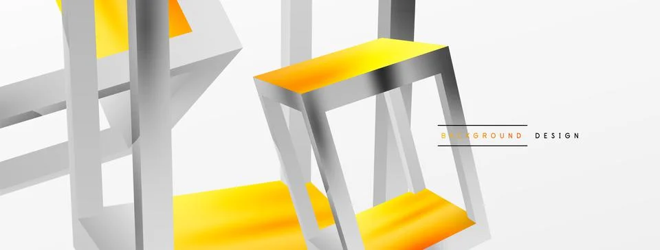 3D cube shapes vector geometric background. Trendy techno business template for Stock Illustration